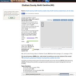 Chatham County, North Carolina detailed profile - houses, real estate, cost of living, wages, work, agriculture, ancestries, and more