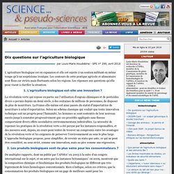 Dix questions sur l’agriculture biologique
