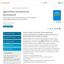 Agriculture, Ecosystems & Environment