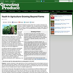 Youth In Agriculture Growing Beyond Farms