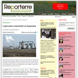 L'agriculture industrielle va disparaître