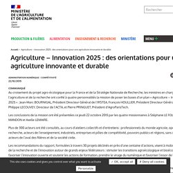 Agriculture Doc 12 : Innovation 2025 : des orientations pour une agriculture innovante et durable