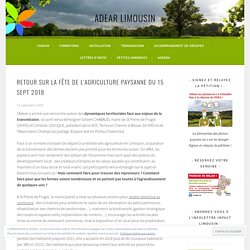 Retour sur la Fête de l’agriculture paysanne du 15 sept 2018 – ADEAR Limousin