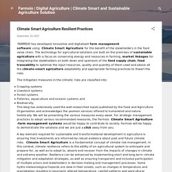 Climate Smart Agriculture Resilient Practices