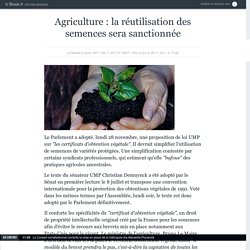 Agriculture : la réutilisation des semences sera sanctionnée