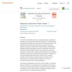 Agriculture and Agricultural Science Procedia Volume 8, 2016, Mapping of Agriculture Plastic Waste