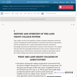 Colleges of Agriculture at the Land Grant Universities: A Profile