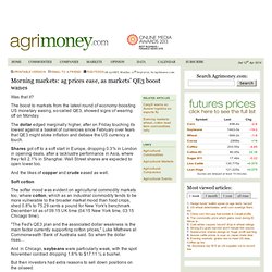 agricultural commodity prices ease, as markets QE3 boost wanes