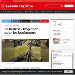 FRANCE AGRICOLE 05/09/17 Industrie agroalimentaire - Le beurre « trop cher » pour les boulangers