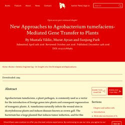 INTECH 14/12/16 New Approaches to Agrobacterium tumefaciens-Mediated Gene Transfer to Plants