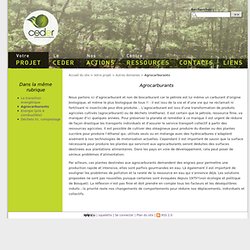 Agrocarburants - énergie renouvelable et développement durable - CEDER