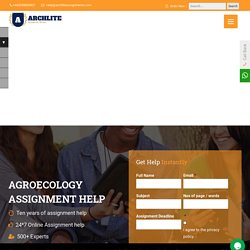 Agroecology Assignment Help - Online Writing Services from UK Experts