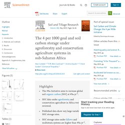 Soil and Tillage Research Volume 188, May 2019, The 4 per 1000 goal and soil carbon storage under agroforestry and conservation agriculture systems in sub-Saharan Africa