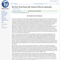The New York Times/Mr. Schurz's Plea for Aguinaldo