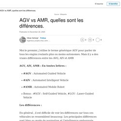 AGV vs AMR, quelles sont les différences.