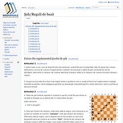 Şah/Reguli de bază - Wikimanuale