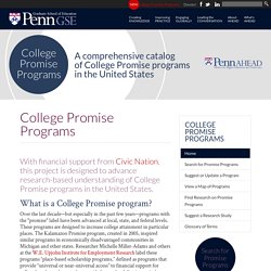 Penn GSE AHEAD - College Promise Programs