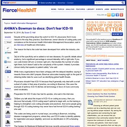 AHIMA's Bowman to docs: Don't fear ICD-10
