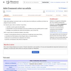Aide:Comment créer un article