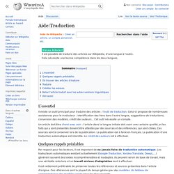 Wikipédia - Traduction