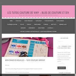 Mon Cahier D'Aiguilles - Tuto Couture Gratuit ⋆ Les Tutos Couture de Viny - Blog de Couture et DIY