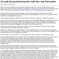Aircraft Downed During the Cold War and Thereafter