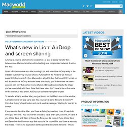 What's new in Lion: AirDrop and screen sharing