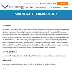 Airfreight Terminology