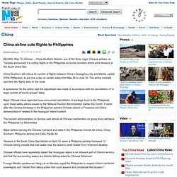 China airline cuts flights to Philippines