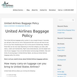 United Airlines Baggage Policy