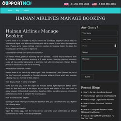Hainan Airlines Manage Booking