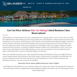 United Airlines Business Class Flights