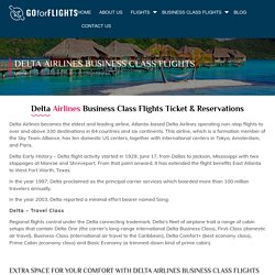 Get Delta Airlines Business Class Flights at Low Airfares