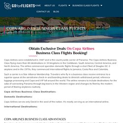 Book Copa Airlines Business Class Flight at Discounted Price