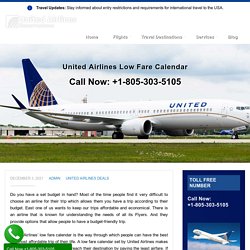 United Airlines Low Fare Calendar