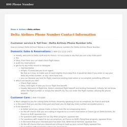 Delta Airlines Phone Number Contact Information- 800 Phone Number