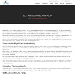 Delta Airlines 24 Hour Flight Cancellation Policy, Delta Fee