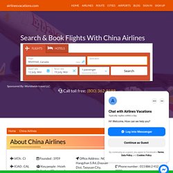 China Airlines Flight Reservations