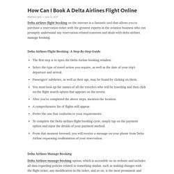 How Can I Book A Delta Airlines Flight Online – Telegraph