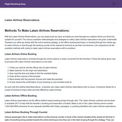 Latam Airlines Reservations - Cheap Flight Booking