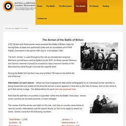 The Airmen - Battle of Britain Monument