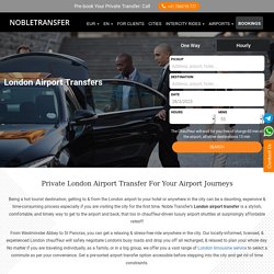 Book Noble Transfer’s London Taxi For Hassle-free Transfer