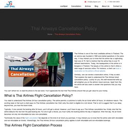 Get 24 Hour Thai Airways Cancellation Policy & Refund Fee