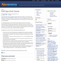 PHP Ajax Chat Tutorial