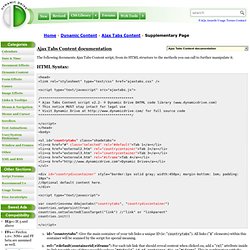 Ajax Tabs Content documentation