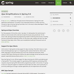 Ajax Simplifications in Spring 3.0