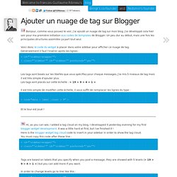 Ajouter un nuage de tag sur Blogger
