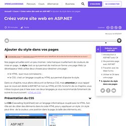 Ajouter du style dans vos pages - Créez votre site web en ASP.NET