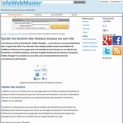 Ajouter les boutons des réseaux sociaux sur son site - Tutoriel pour Webmasters