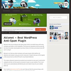 Akismet - Best WordPress Anti-Spam Plugin